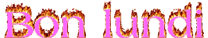 Gif animé Bon lundi rose feu